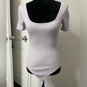 Lavender Ribbed Knit Bodysuit